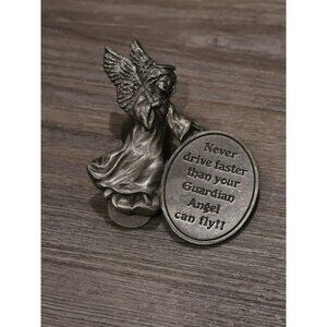 Guardian Angel Never Drive Faster Visor Clip Religious Car Auto Accessory 2.25"